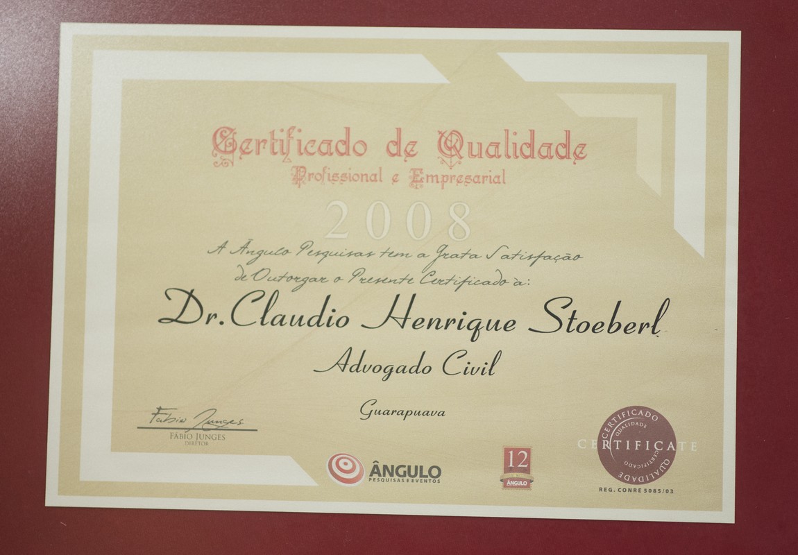 Certificado de Qualidade Profissional e Empresarial