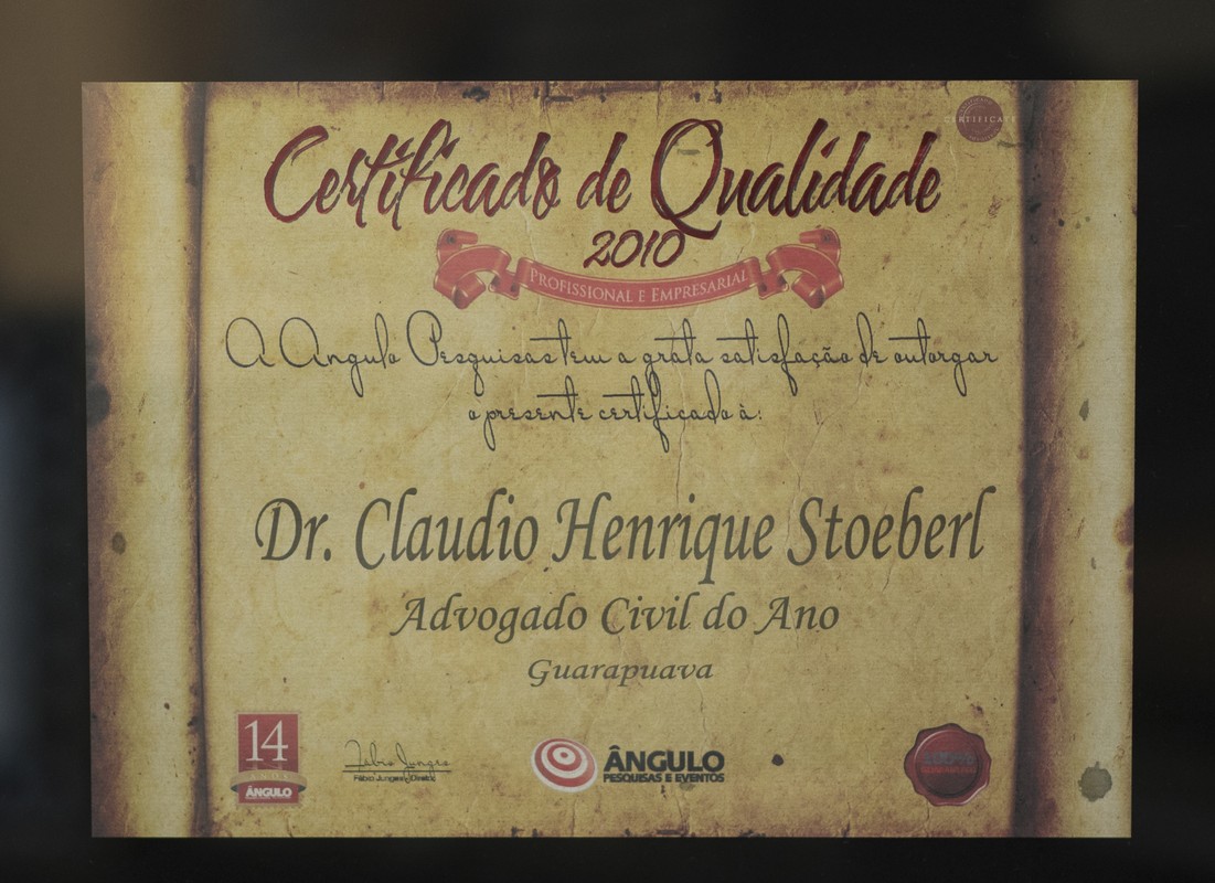 Certificado de Qualidade 2010