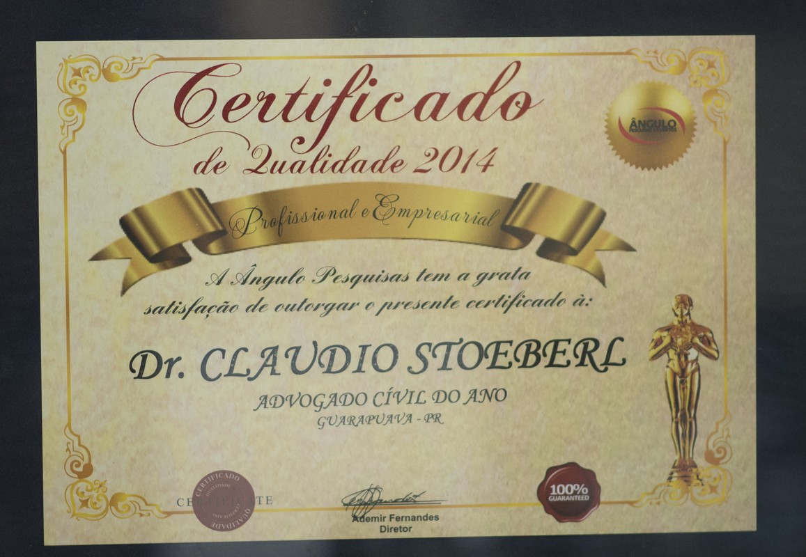 Certificado de Qualidade Profissional e Empresarial