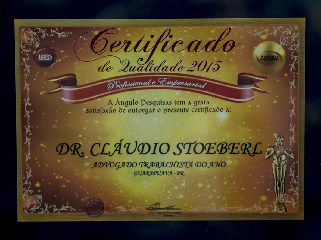 Certificado de Qualidade Profissional e Empresarial